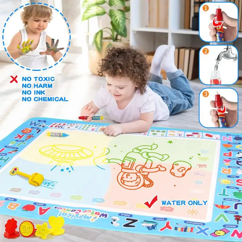 Kids Painting Writing Doodle Toy Board Water Doodle Pad Drawing Mat Drawing Doodling Mat Coloring Mat Educational Toys For Kids