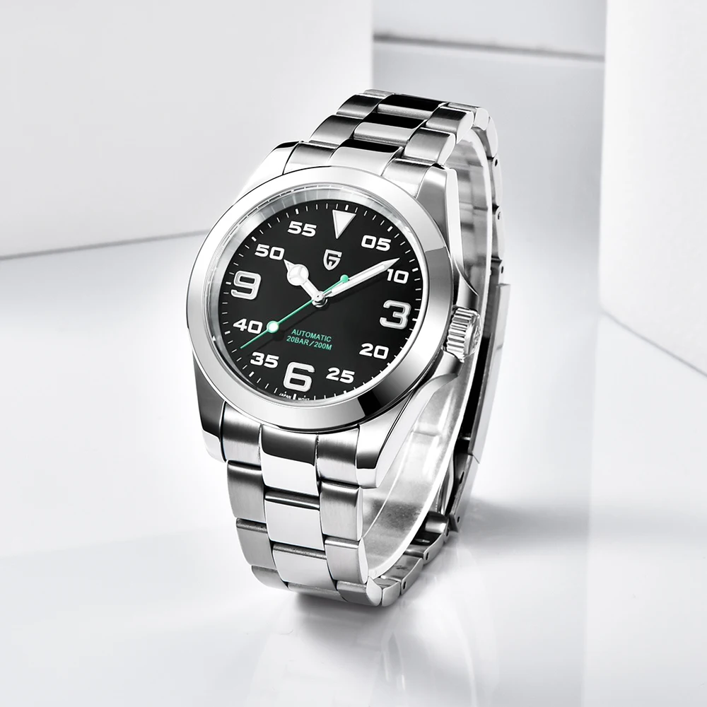 

Мужские механические автоматические часы PAGANI DESIGN 40 мм с сапфировым стеклом, AR-покрытием, светящимся циферблатом, из нержавеющей стали, водонепроницаемые