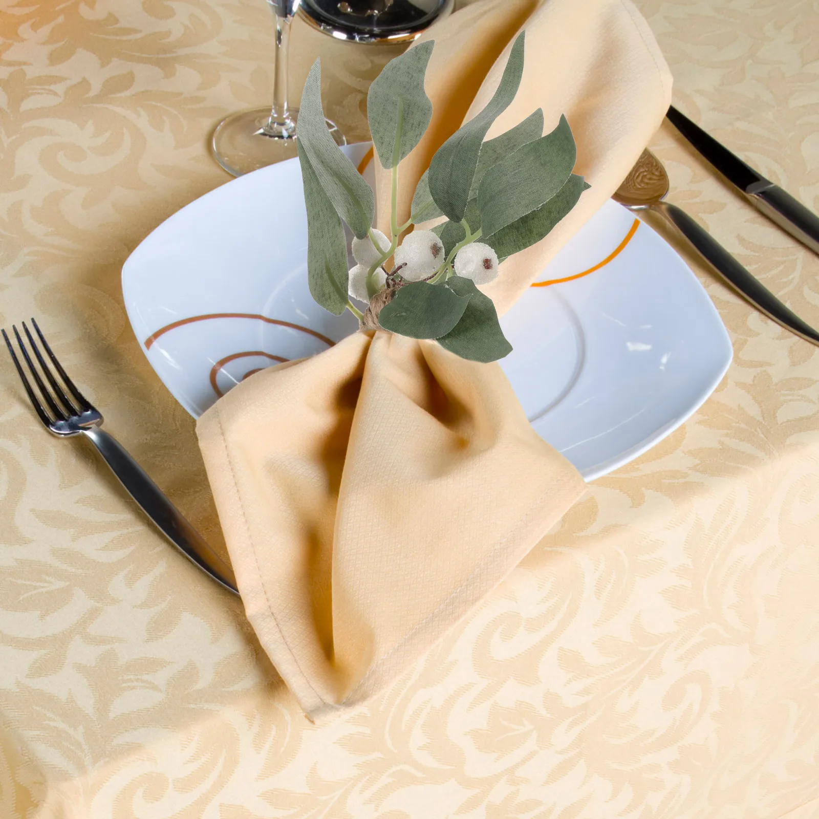 

2 Pcs Napkin Ring Decoration Rings Rustic Leaf Hotel Serviette Buckle Farmhouse Artificial