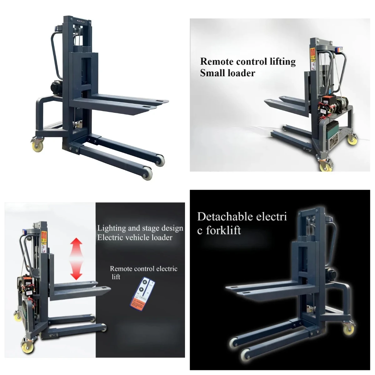 Gold Seller 1.6m Small Forklift Small Cargo Lift Mini Stacker 300kg Portable Lithium Battery Forklift Stacker Crane Lift Truck
