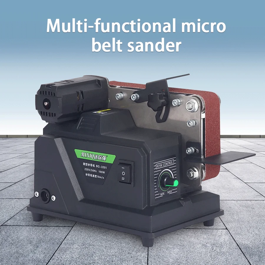 TUNGFULL Electric Belt Sander Knife Sharpener Household Mini Dual Purpose Polishing Sanding Machine Tool