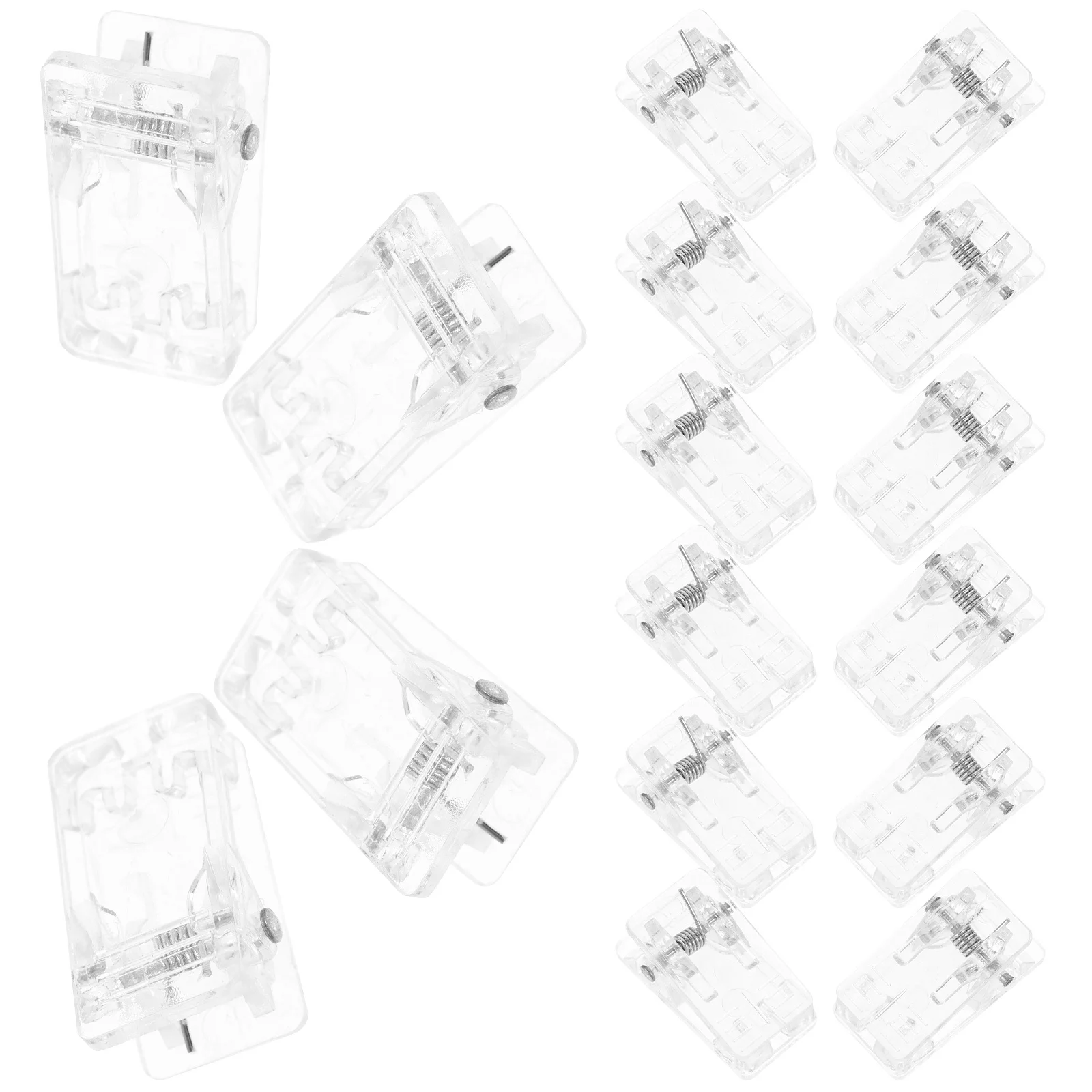 

50Pcs Plastic Badge Clamp Spring Clips for Id Cards Office School Events Transparent Small Clip Name Badge Holder