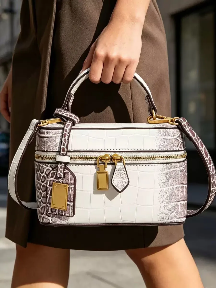 Luxury Small Handbags High quality crocodile patterned handbag Makeup bag for women's travel Purse,Brand Girls Shoulder Bags