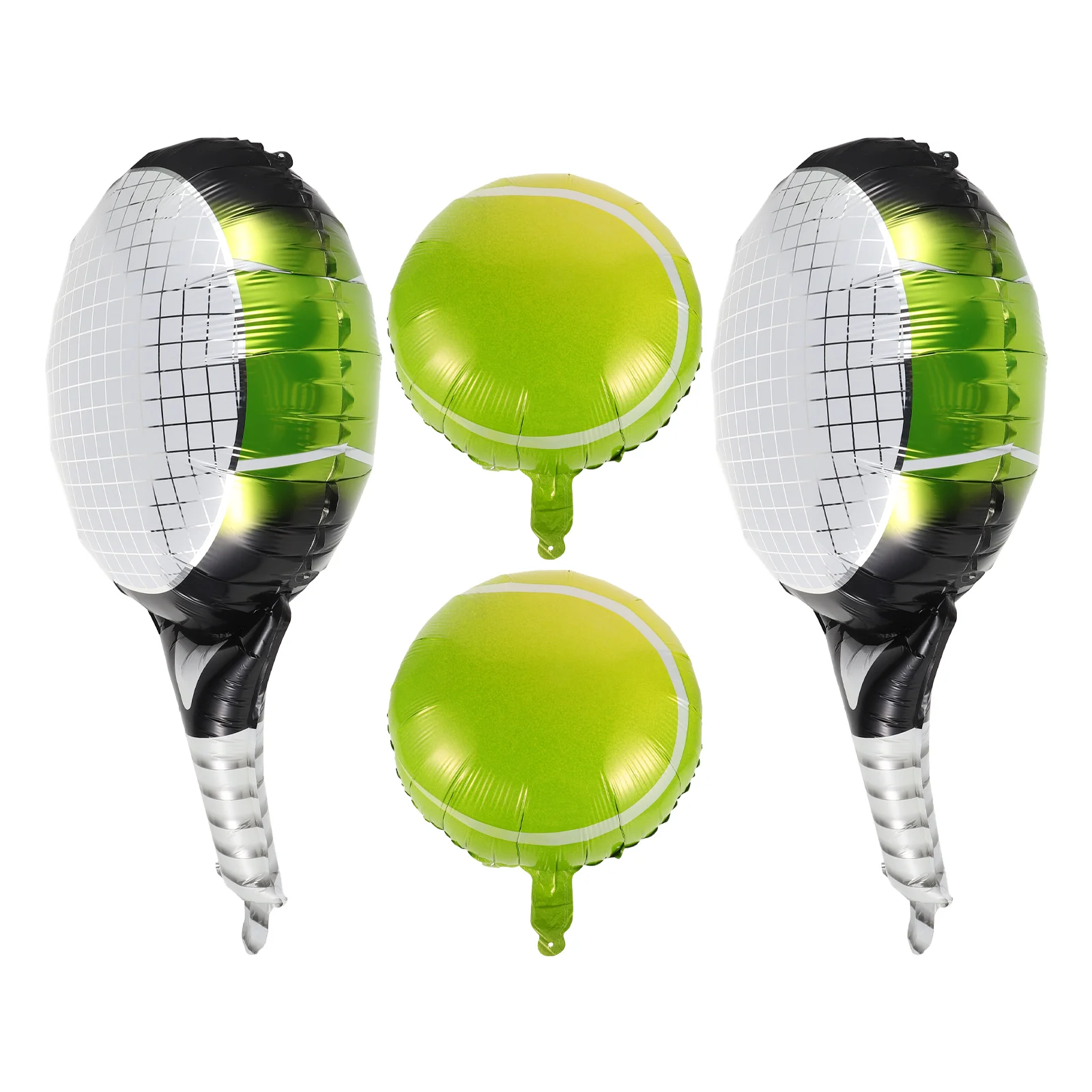 4 Pcs Inflatable Tennis Decoration Balloons Party Favors Tableware Aluminum Foil Pickleball Garland Child Cake Decorations