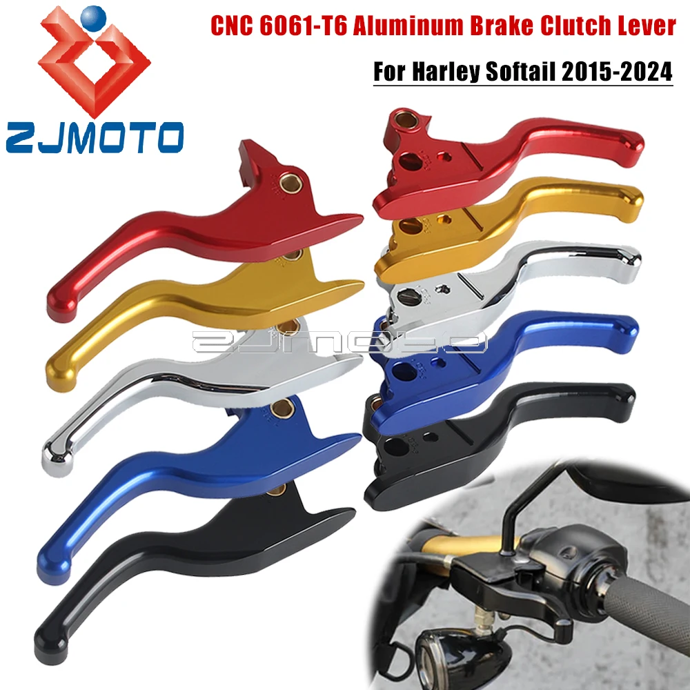 2-3 Finger Brake Clutch Lever Hand Control Levers For Harley Fat Bob Softail Slim Deluxe FLFB FLFBS FLSTF/I FLSTFB FXFBS 2015-24