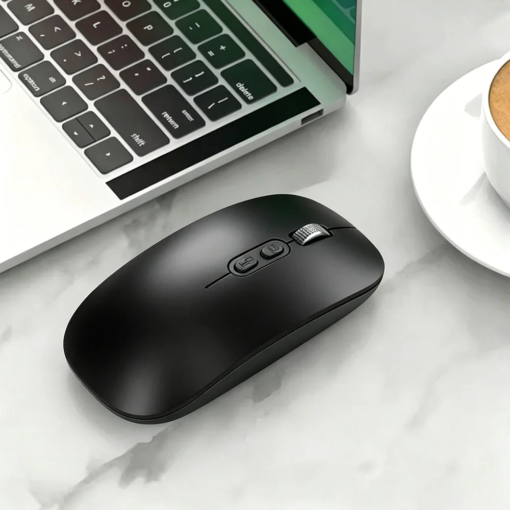 Silent Recharge Dual-Mode Bluetooth&2.4G Wireless Mouse 1600DPI Slim Ergonomic One-Click Back Desktop for Laptop PC Tablet Phone