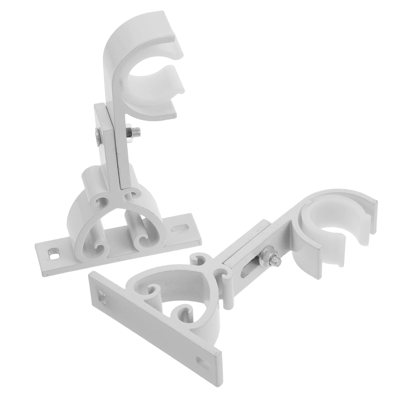 

2Pcs Curtain Rod Bracket Foldable Wall Mounting Hardware Aluminum Spacesaving Easy Installation Heavy Duty