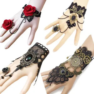 Steampunk Gothic Finging Handschuh, Armheizung, schwarzes Armband, Halloween -Zubehör, neues Modell, 2023 6 Hauptverkaufshandschuhe Cyberpunk - №3