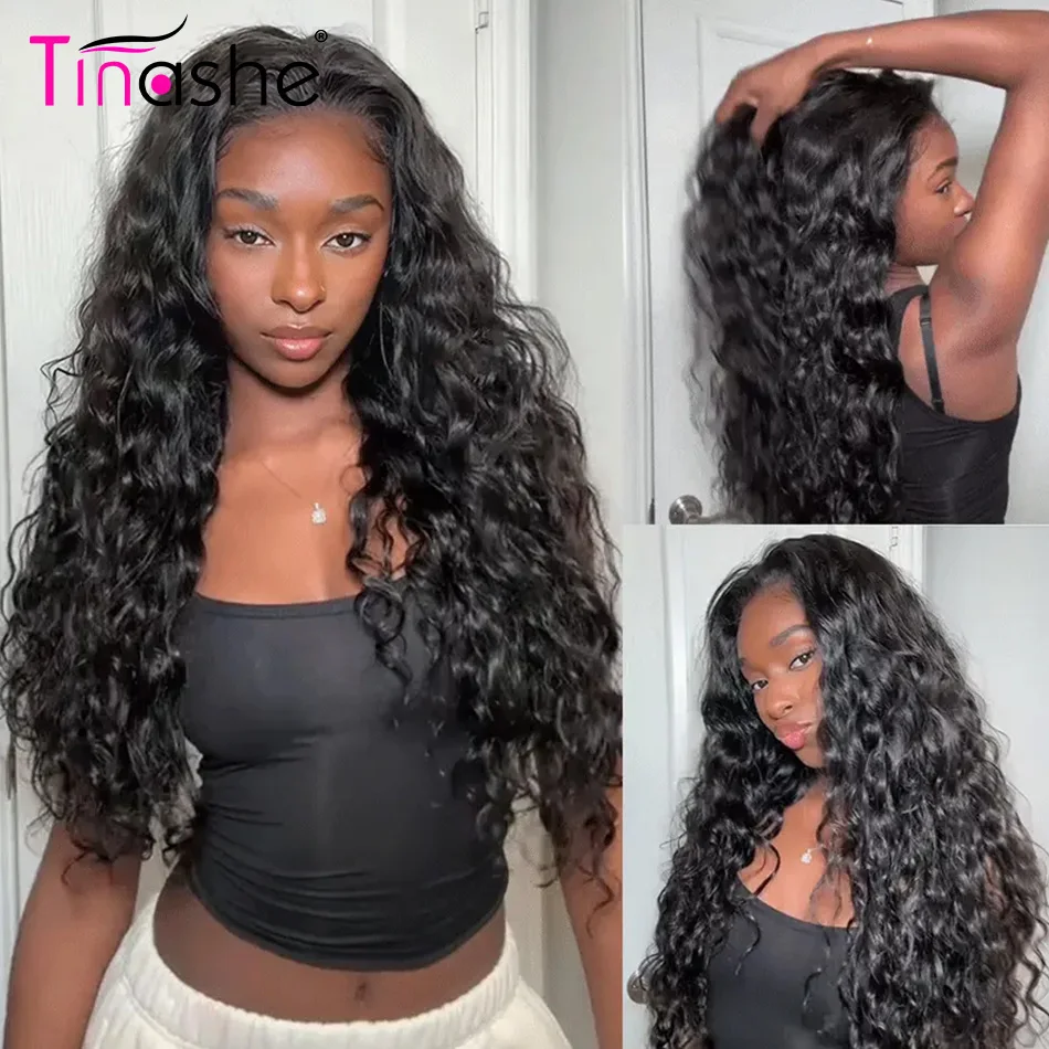 Tinashe Beach Curly Natural Wave Half Wig 3 IN 1 Quick Install Glueless Wig 100% Human Hair Wigs Natural Blend Hairline 250% Density Flip Over Style