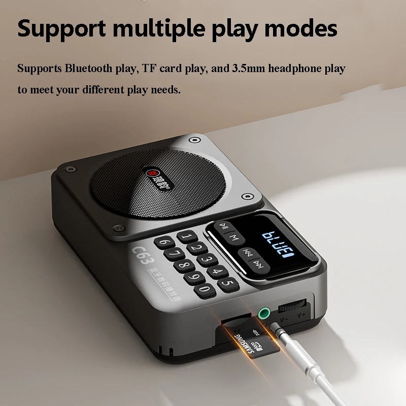 المحمولة LED عرض راديو صغير FM 76-108MHZ أجهزة الراديو اللاسلكية Hifi الصوت سمّاعات بلوتوث الحبل تصميم TF بطاقة USB تشغيل الموسيقى