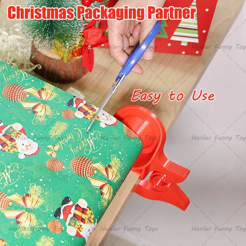 2 Stück Papierrollen-Clip, Weihnachtsverpackung, Partner – Geschenkverpackungsband, Abgabehalter, Weihnachten, Neujahr, Urlaub, Kunsthandwerk, Werkzeug