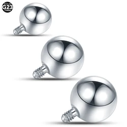 10Pcs/50Pcs G23 Titanium Internally Threaded Replacement Balls for Labret Barbell Eyebrow Tongue Earring Piercing Body Jewelry