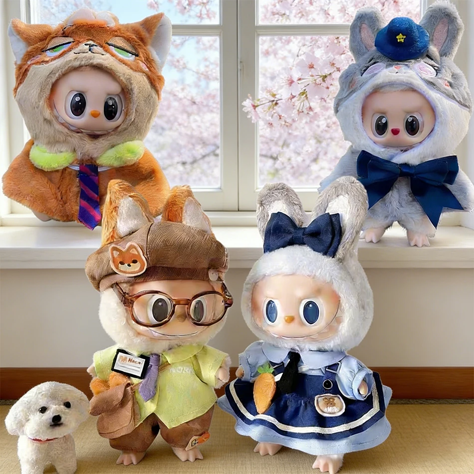 15-17 cm Für Labubu Puppe Nick Wilde Judy Hopps Polizist Tier Cosplay Puppen Kleidung Zubehör Outfit Kleidung geschenk – Detail 2