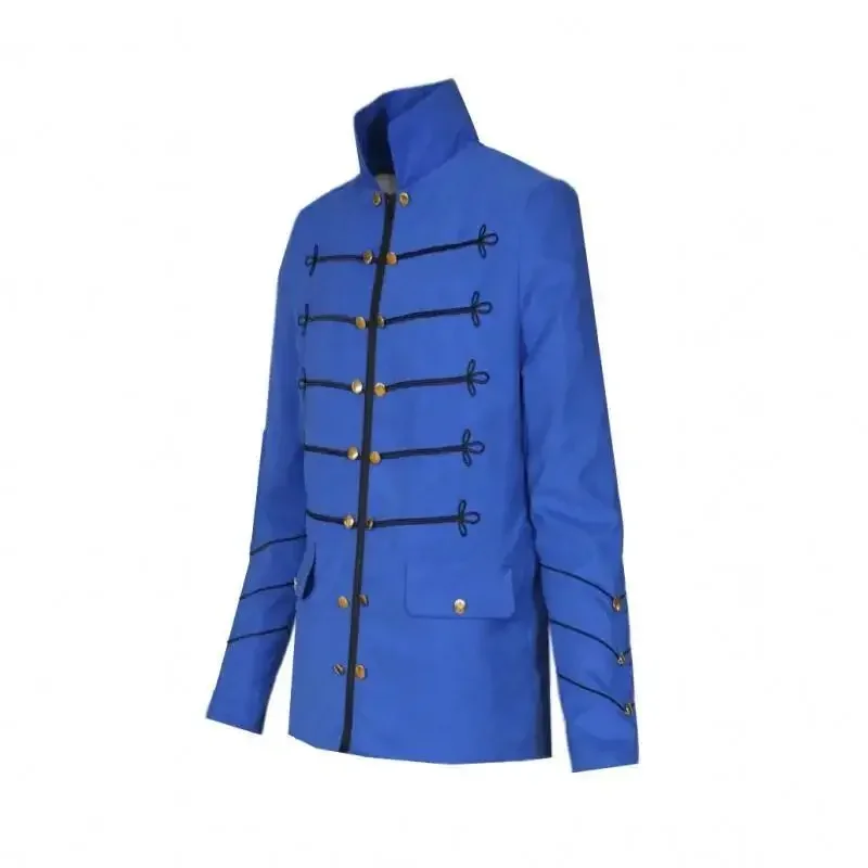 

Vintage Military Steampunk Frock Coat Adult Men Stand Collar Gothic Punk Jacket Halloween Dress Up Suit