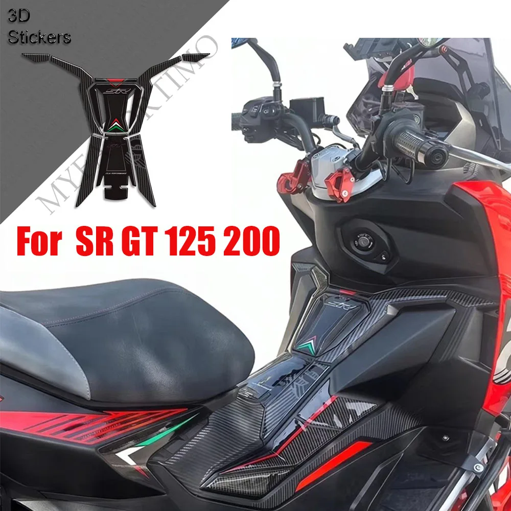 Motorcycle For Aprilia SR GT 125 200 Sport Replica Body Protector Fairing Shell Fender Accessories Parts 3D Stickers Decals