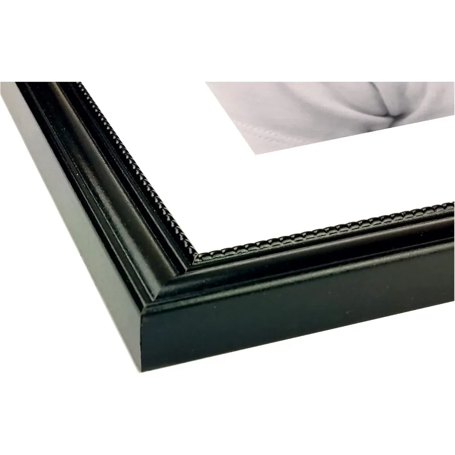 

Elegant Black Wood Picture Frame Designed for Home Decor and Office Spaces 8x10 Inch Real Wood Construction with Beaded Lip Bor