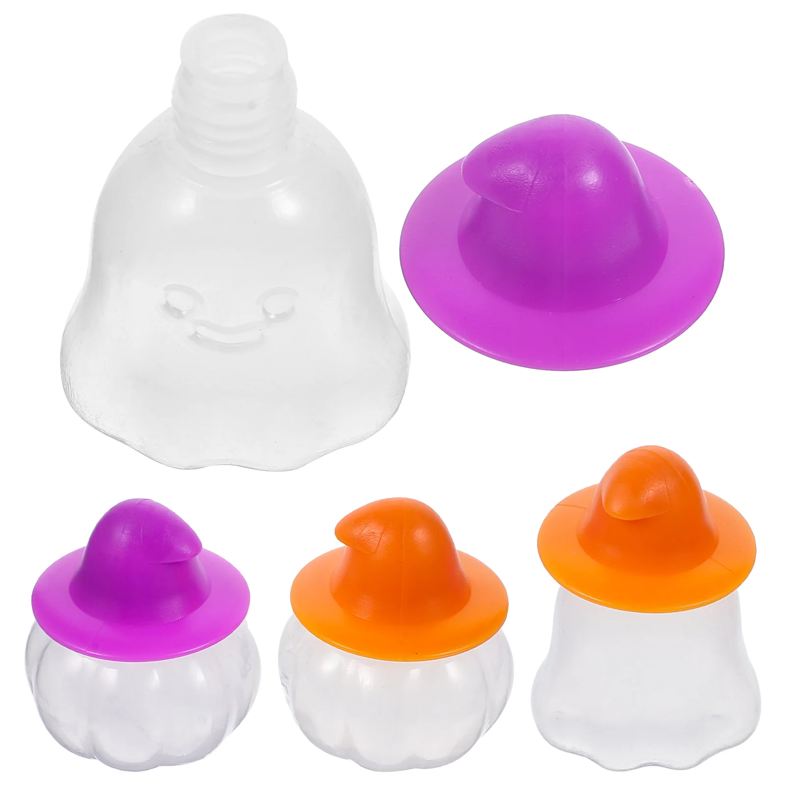 

4 Pcs Mini Spice Bottle Sauce Containers Pumpkin Shaped Portable Condiment Bottles Small Refillable Kitchen Dining Table