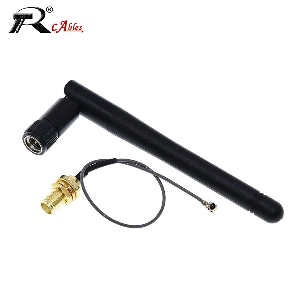 1Set 2.4GHz 3DB WiFi Folded Bluetooth ZigBee Antenna SMA Female to IPEX U.FL IPX  Feeder RG1.13 0.81MM RF Coaxial Cable