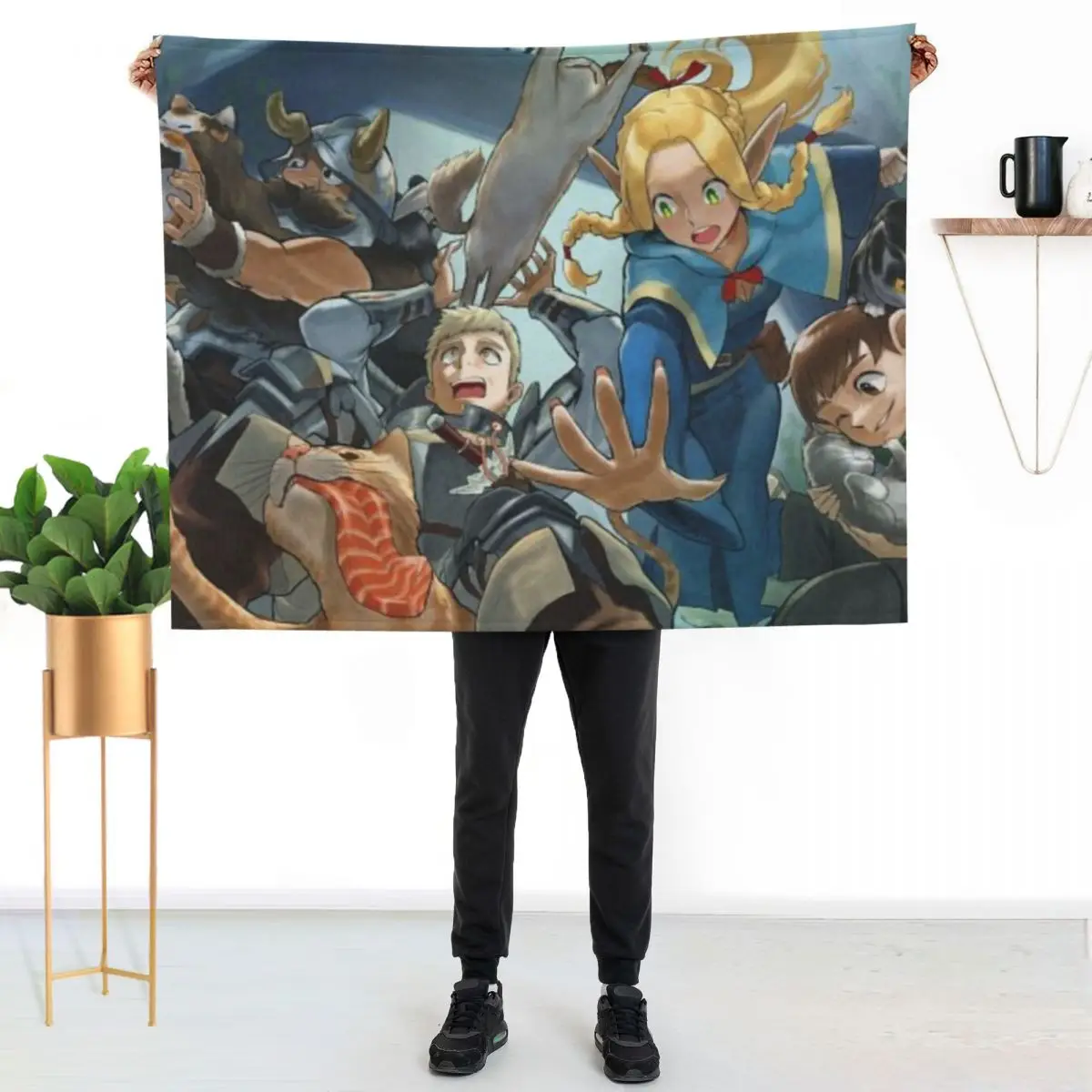 Delicious in Dungeon - All in One Throw Blanket Cute Plaid Polar Bed Fashionable Luxury St Hair Summer Beddings Blankets