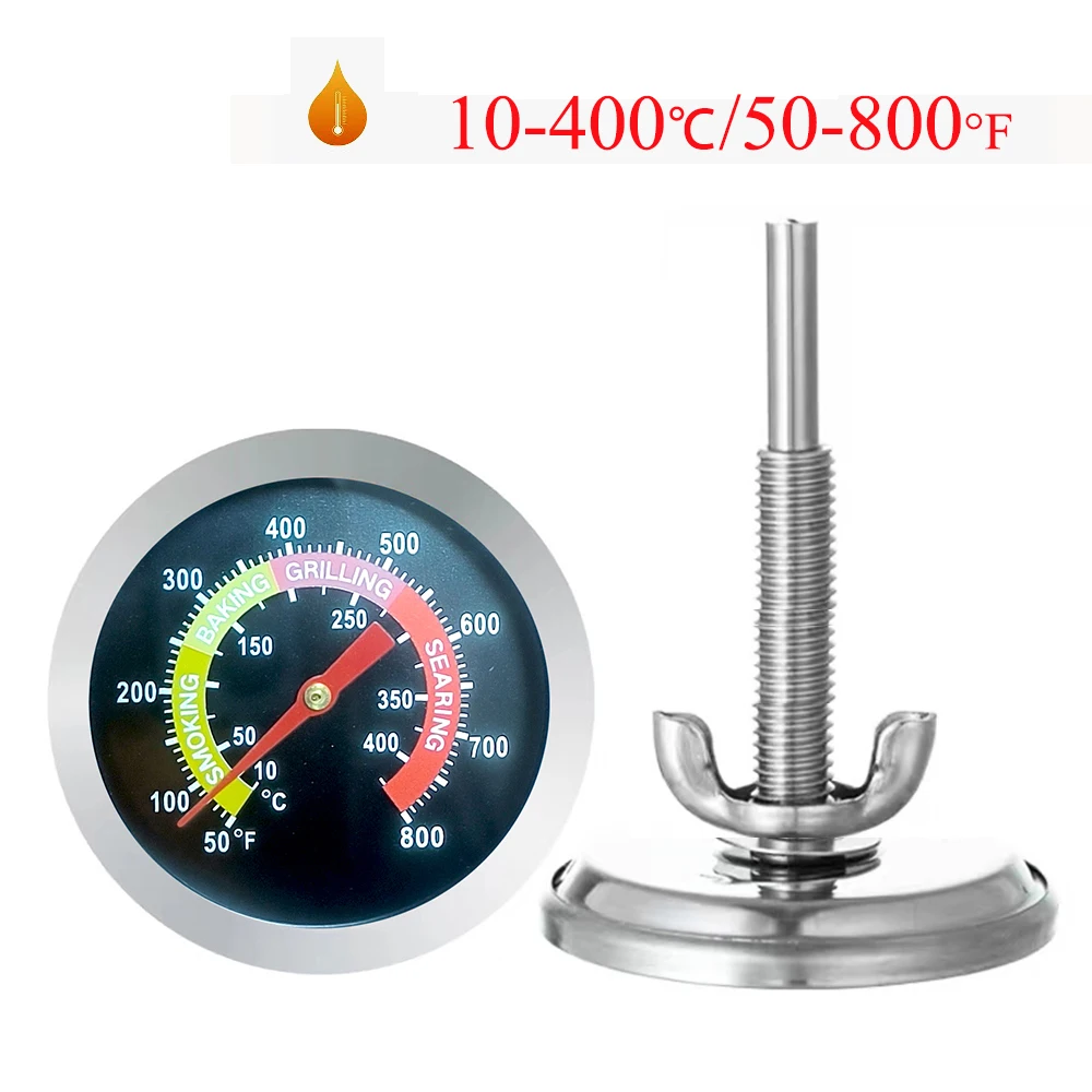 60mm Stainless Steel Pizza Oven Thermometer Baking Food Meat 10-400 Degrees Celsius Grill Barbecue Stove Thermograph