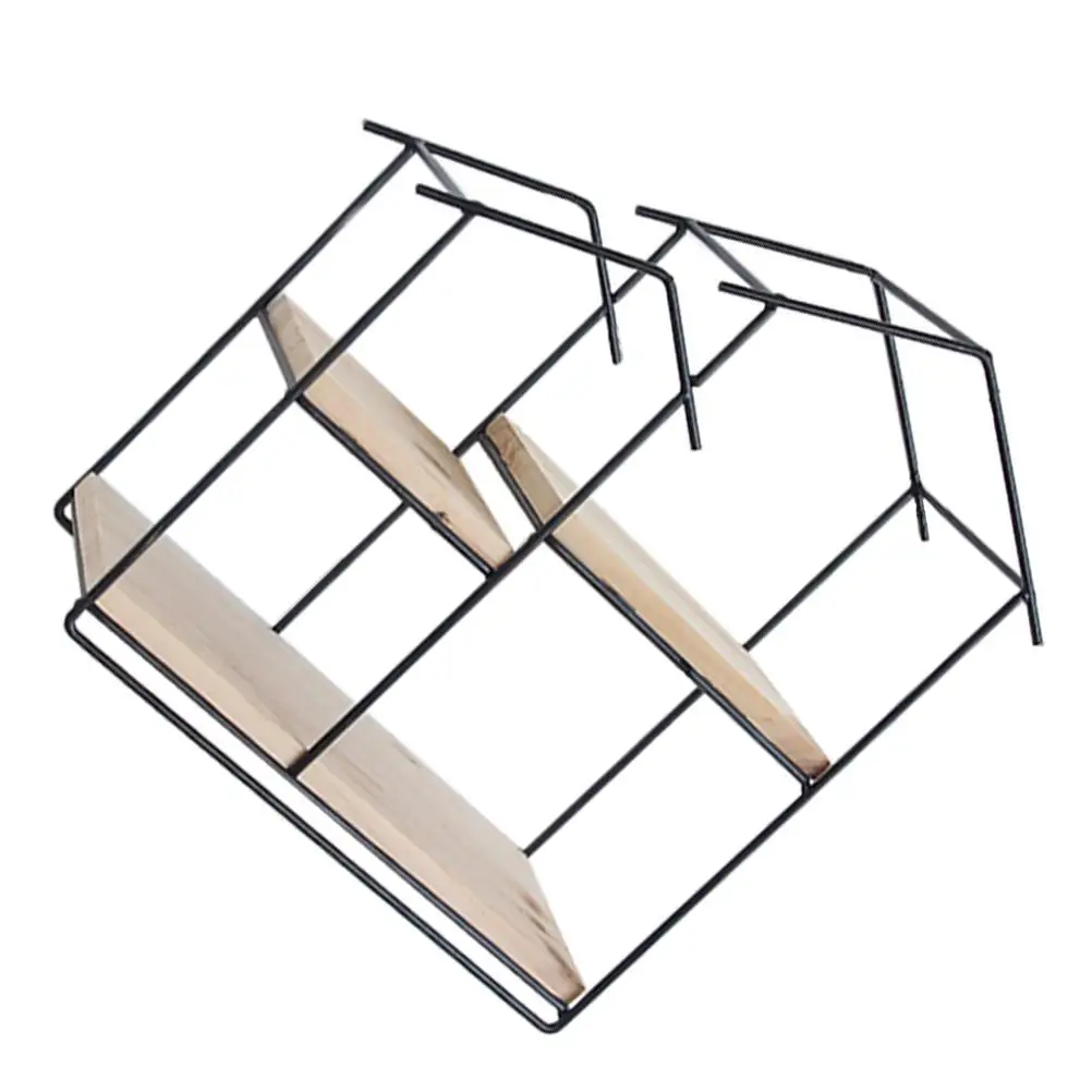 

Floating Wall Black 2 Tier Home Storage Rack Home Storage Rack Living Room Decor Shelf Potted Flower nament Display