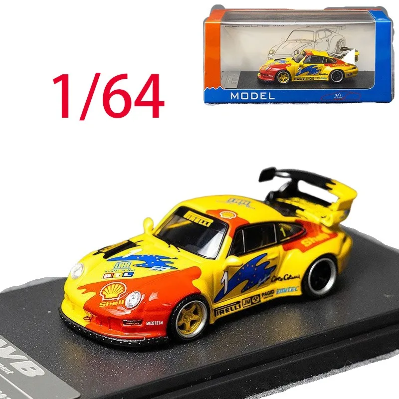 

HL Литой под давлением масштаб 1/64 Модель автомобиля Porsche из сплава Porsche 993 RWB Игрушки для игр для мальчиков Оригинальная коробка для коллекции Дисплей