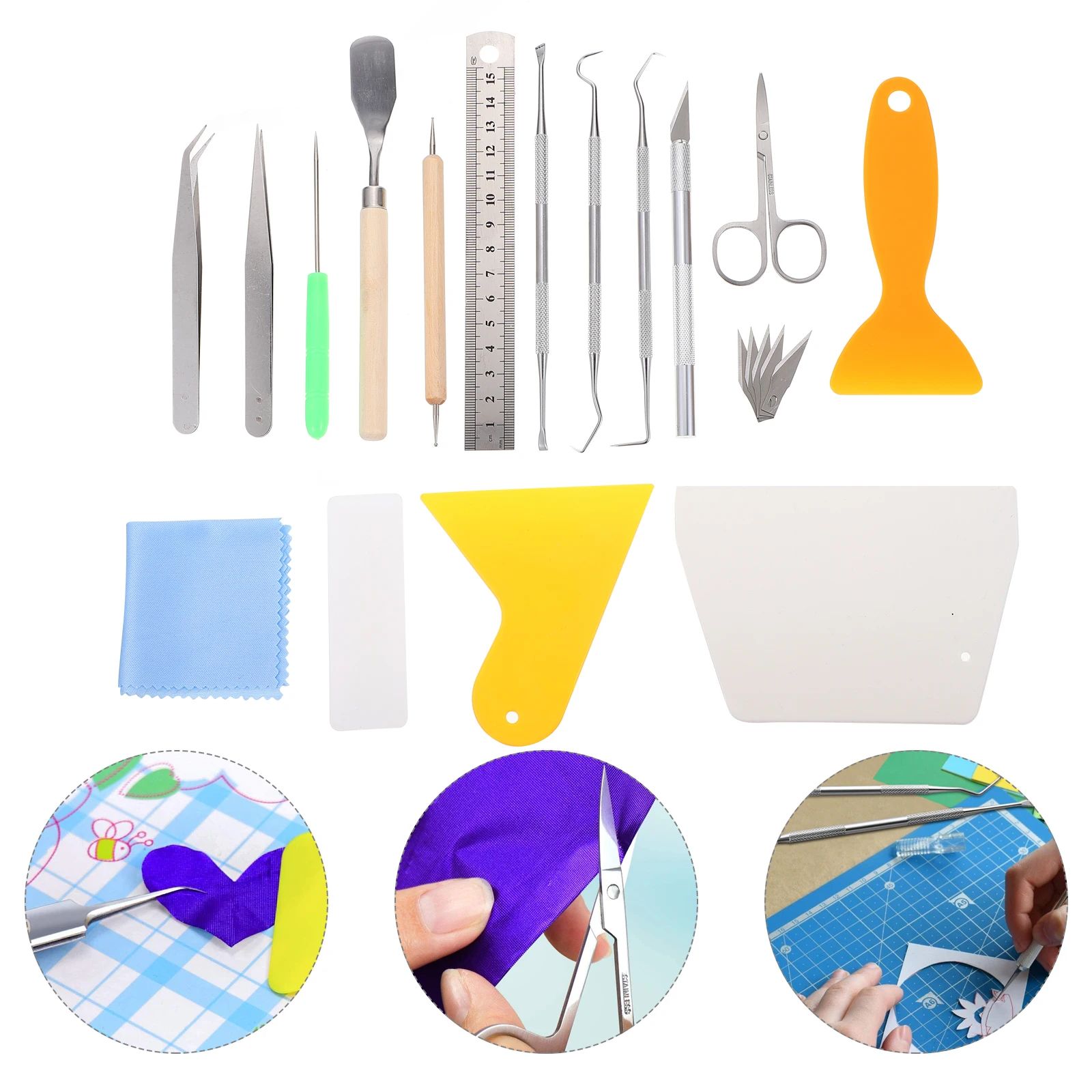 

21pcs Tool Kit Craft Scrapers Oxford Cloth Durable Hobby Knives DIY Craft Making Tool H made Tools Vinyl Sewing