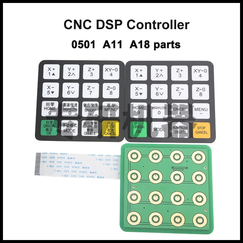 HOT CNC Richauto A11E/S A18E/S DSP 0501 maniglia pulsante pellicola pulsante Shell e Display parti del Controller per incisione per la lavorazione del legno