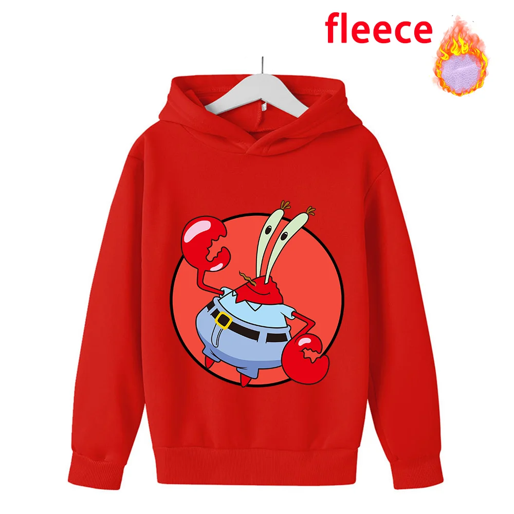 SpongeBob SquarePants Hoodies Pullover Oversized Patrick Star Sweatshirts Plush Cotton Hooded Sweatshirt Heavyweight Streetwear