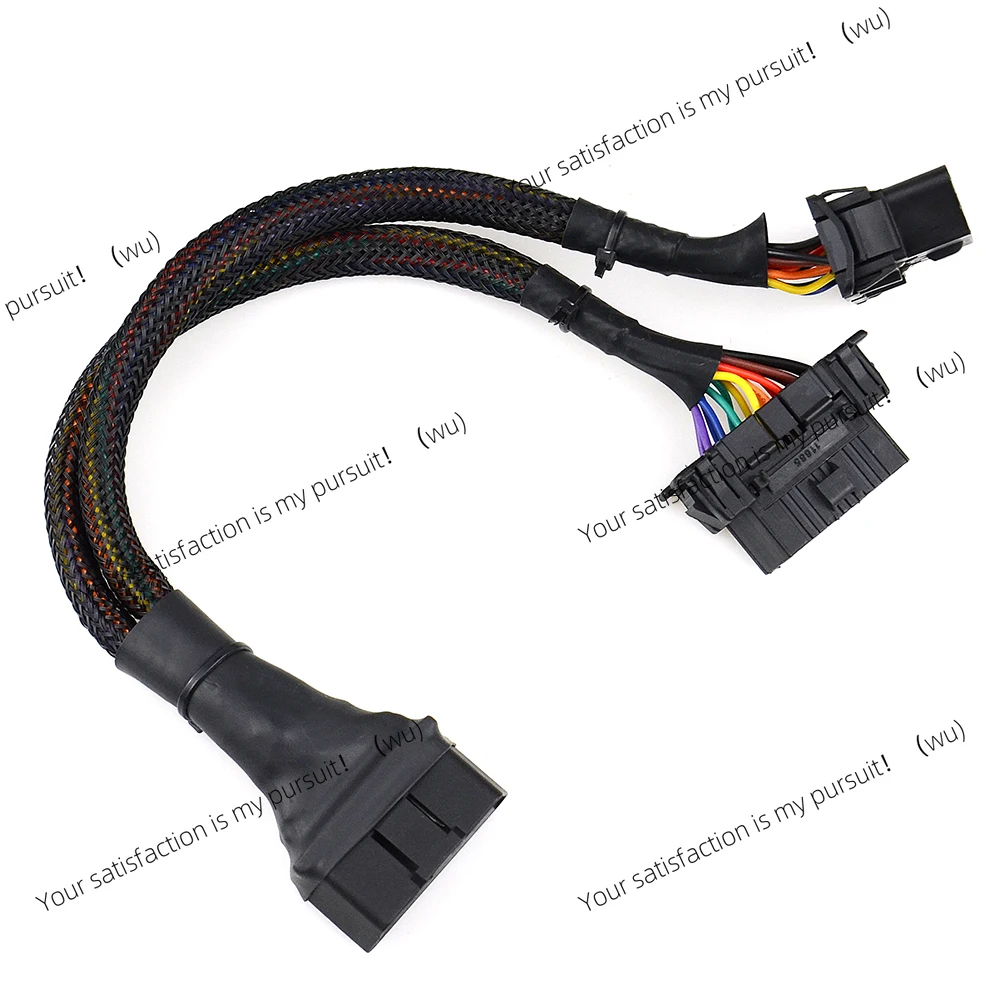 ZOCI-OBD2 Male to Dual Female Elbow Extension Cable with 16pins Available to Connected 1 IN 2 Converted OBD 2 Extender Adapter