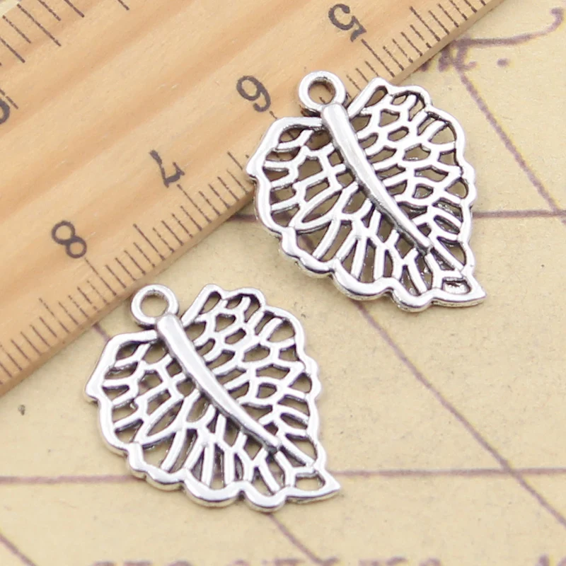 20pcs Charms Tree Leaf 24x19mm Tibetan Silver Color Pendants Antique Jewelry Making DIY Handmade Craft