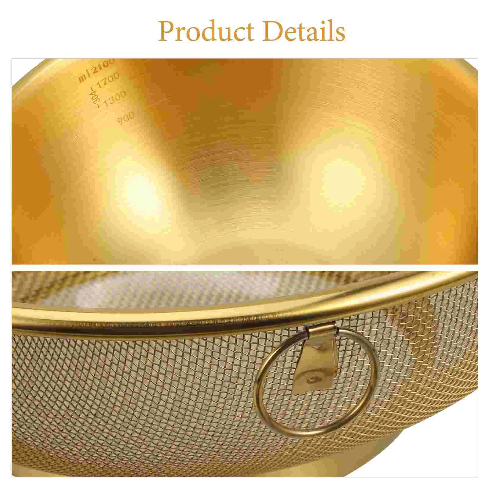 Fruit Stainless Steel Drain Basket Kitchen Basin Rice Washing Artifact Mixing Bowls Colander Sieve Sifter Strainer