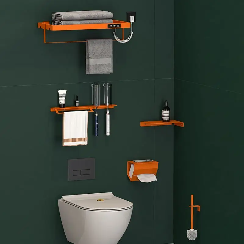 رف المناشف الكهربائية، رف تجفيف التدفئة المنزلية للحمام، لوح عريض للحمام، رف مناشف جرافين ذكي