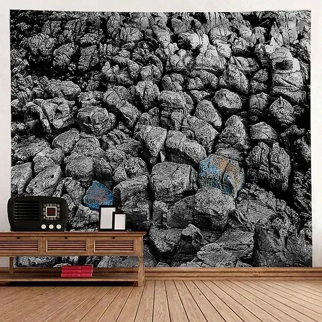 Brick Wall Tapestry Rustic Wood Board Aesthetic Room Decor Rock Wall Tapestries Art Bohemian Home Decoration Accessories Polyest