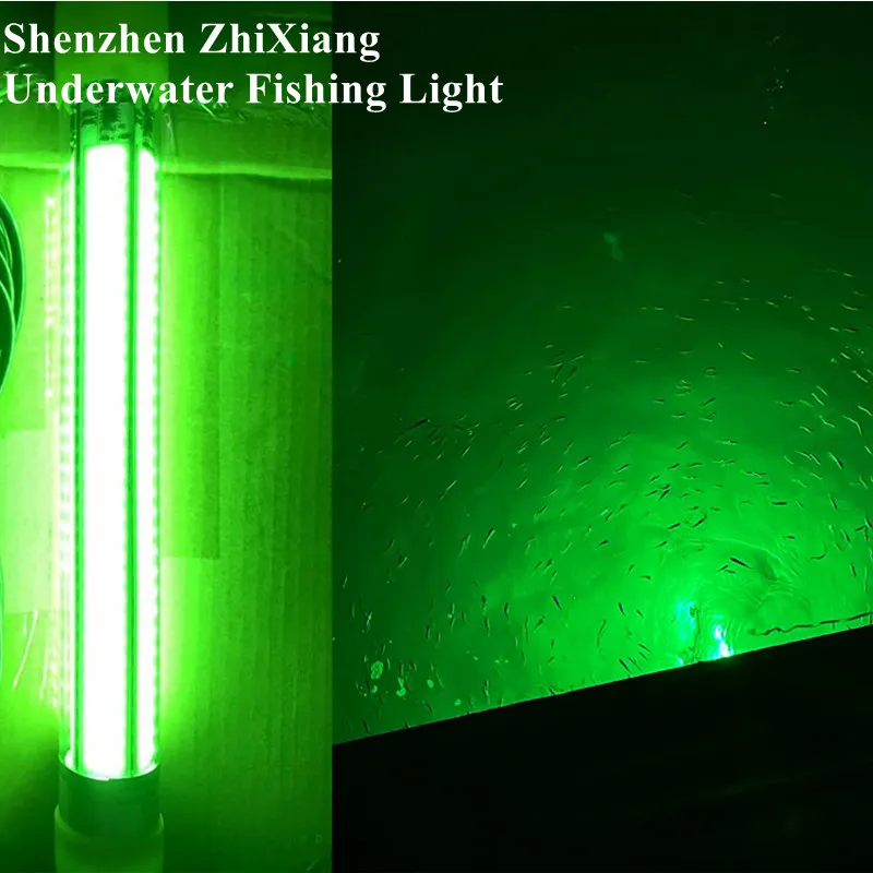 60W DC 12V Green White Yellow LED Fishing Light Underwater Drop Submersible Lures Boat Lamp Lights for Attracting