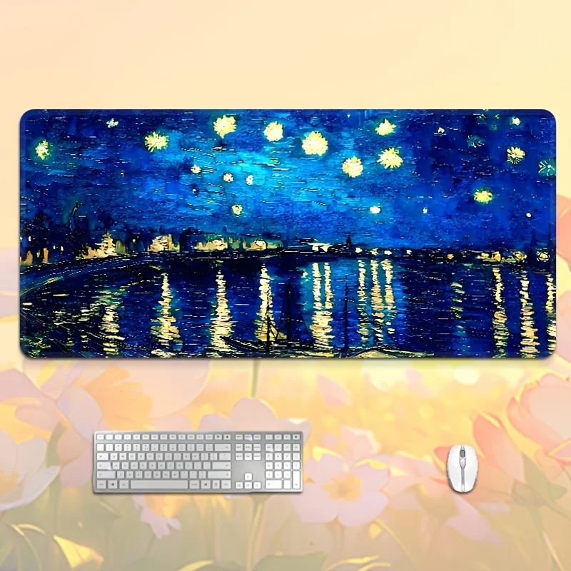 Starry Night Reflection Extra Large Mouse Pad Non-Slip Rubber Gaming Desk Mat Office Gift