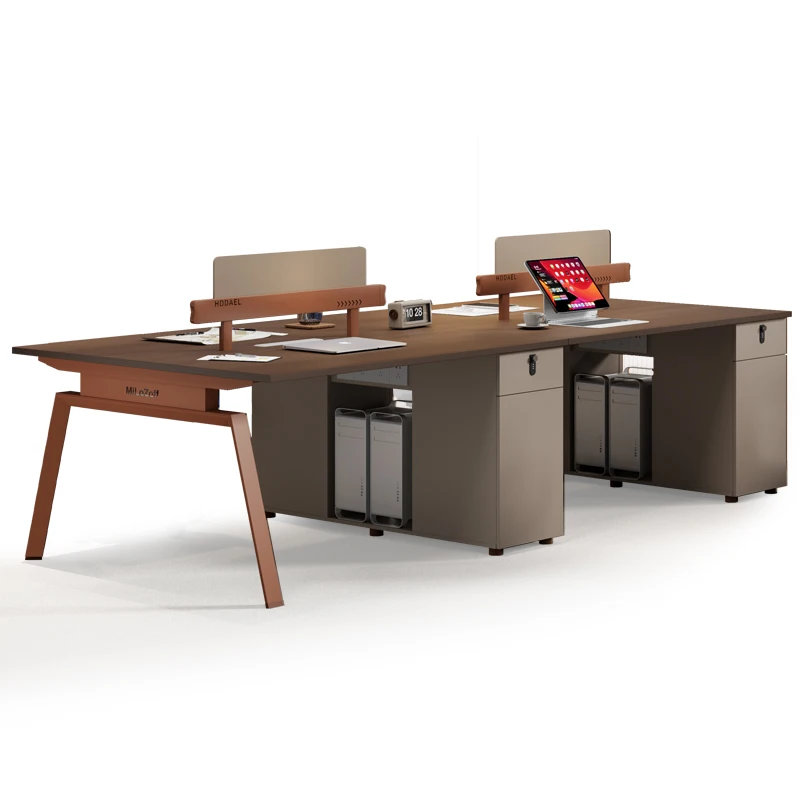 Staff desk, office desk and chair combination, simple and modern workstation, four person furniture