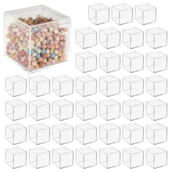 40Pcs/Set Clear Acrylic Boxes Small Clear Boxes 2.2x2.2x2.2in Plastic Square Cube Square Clear Container Boxes For Candy Jewelry