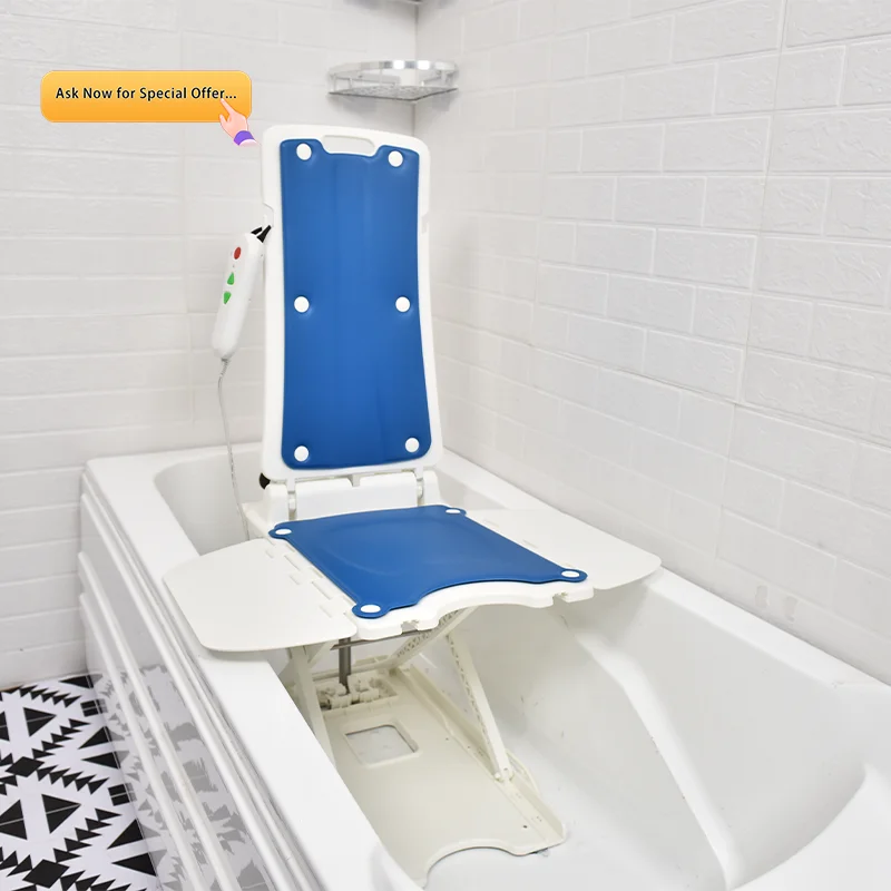 الجملة كرسي الاستحمام المسنين دوران 360 درجة رفع كهربائي كرسي حمام حوض الاستحمام البراز #4