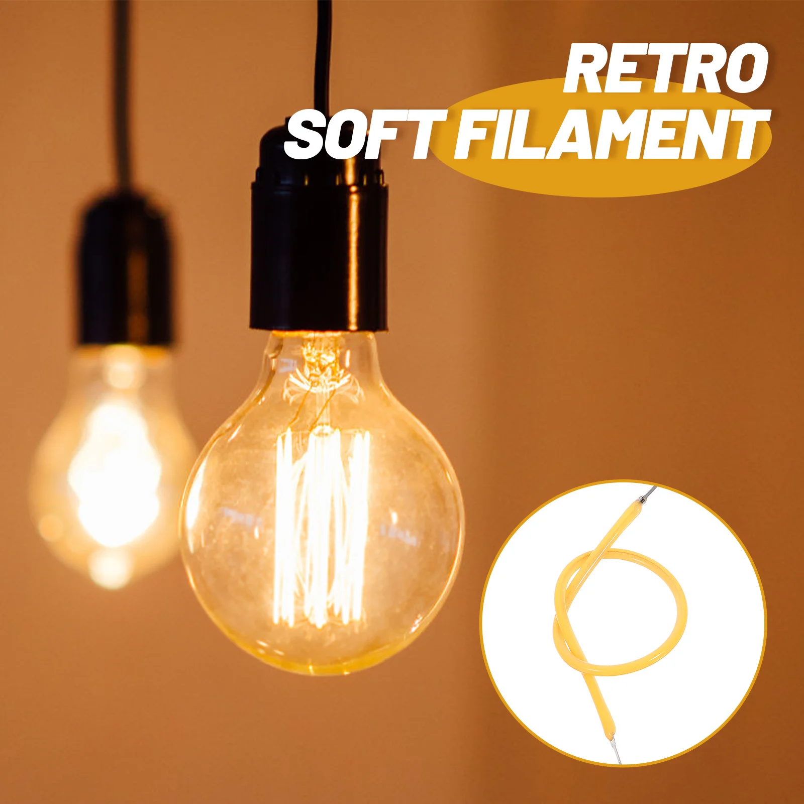 

6Pcs Retro Filament 130Mm Flexible Lamp Part for Light Fixtures DIY Lighting Bulb Accessories LED Filament