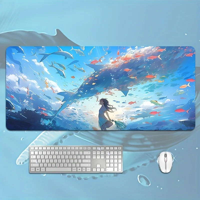 

Anime Underwater World Print Mouse Pad Large Rubber Anti-slip PC Desk Accessories Mousepad for Office & Gamer Keyboard Decor Mat