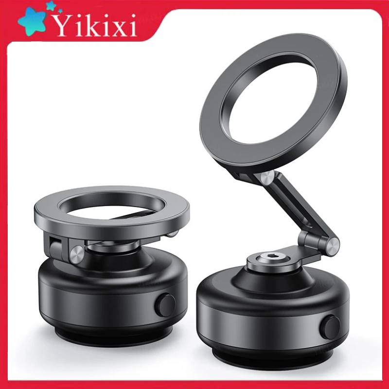 

360° Magnetic Phone Mount with Vacuum Suction - Adjustable Car/Gym/Mirror Holder for IPhone/Samsung, Secure Hands-Free Mounting"