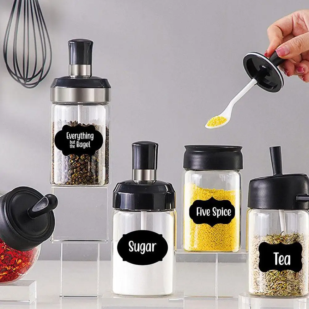 New 8/40PCS Jar Stickers Kitchen Label Stickers Blackboard Spice Labels Sticker Storage Organizer Bottles Label Chalkboard Tag