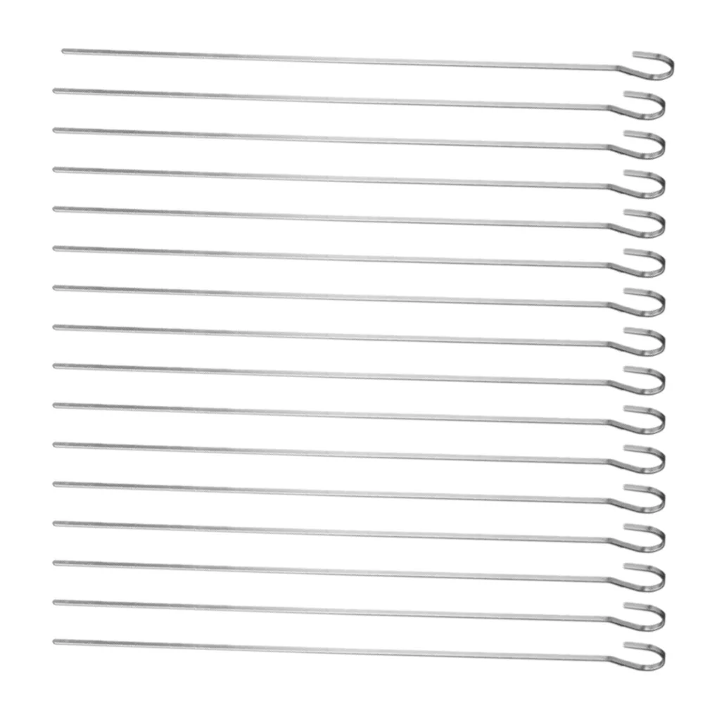 

16Pcs Barbecue Skewers Stainless Steel Flat Metal Kebab Skewer Reusable Grilling Skewers for Kabob Meat Shrimp Fondue Outdoor