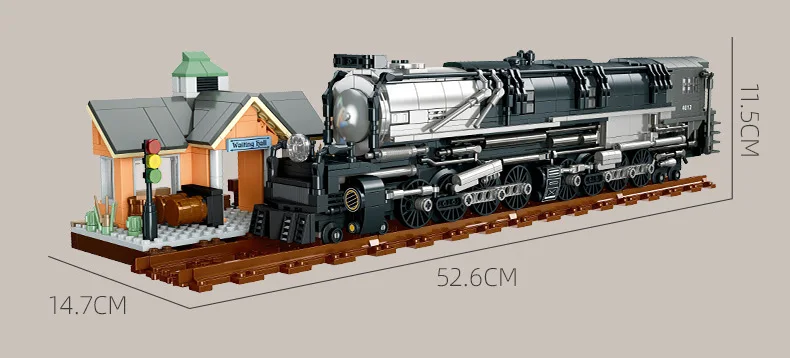 Kreative Bausteine für Stadtbahn-Konstruktion, Retro-Dampfzug-Station, STEM-Lernspielzeug-Kollektion als Geschenk – Detail 9