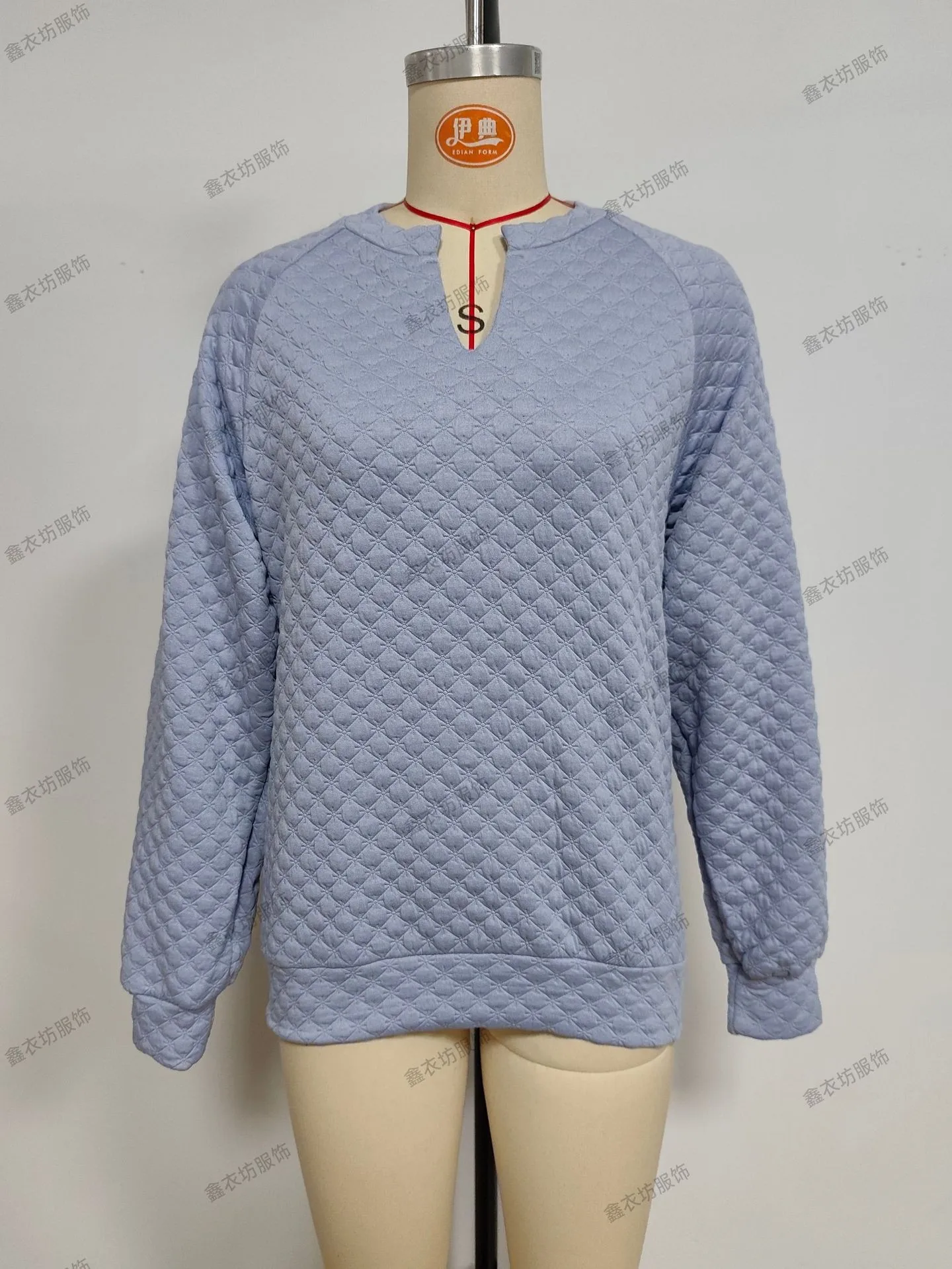 Casual Patchwork Slim Fit Hoodie with Regular Sleeve Elegant Commuter Mid Length Pullover Autumn Long Sleeve V Neck Women Hoodie