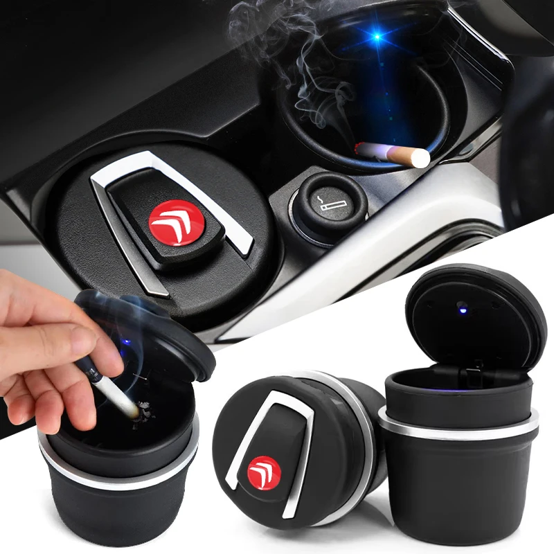 Car Stickers Car LED Portable Multifunctional Ashtray for Citroen DS C1 C2 C3 C4 C5 C6 8 Picasso C4L DS3 DS4 DS5 LS DS6 Grand