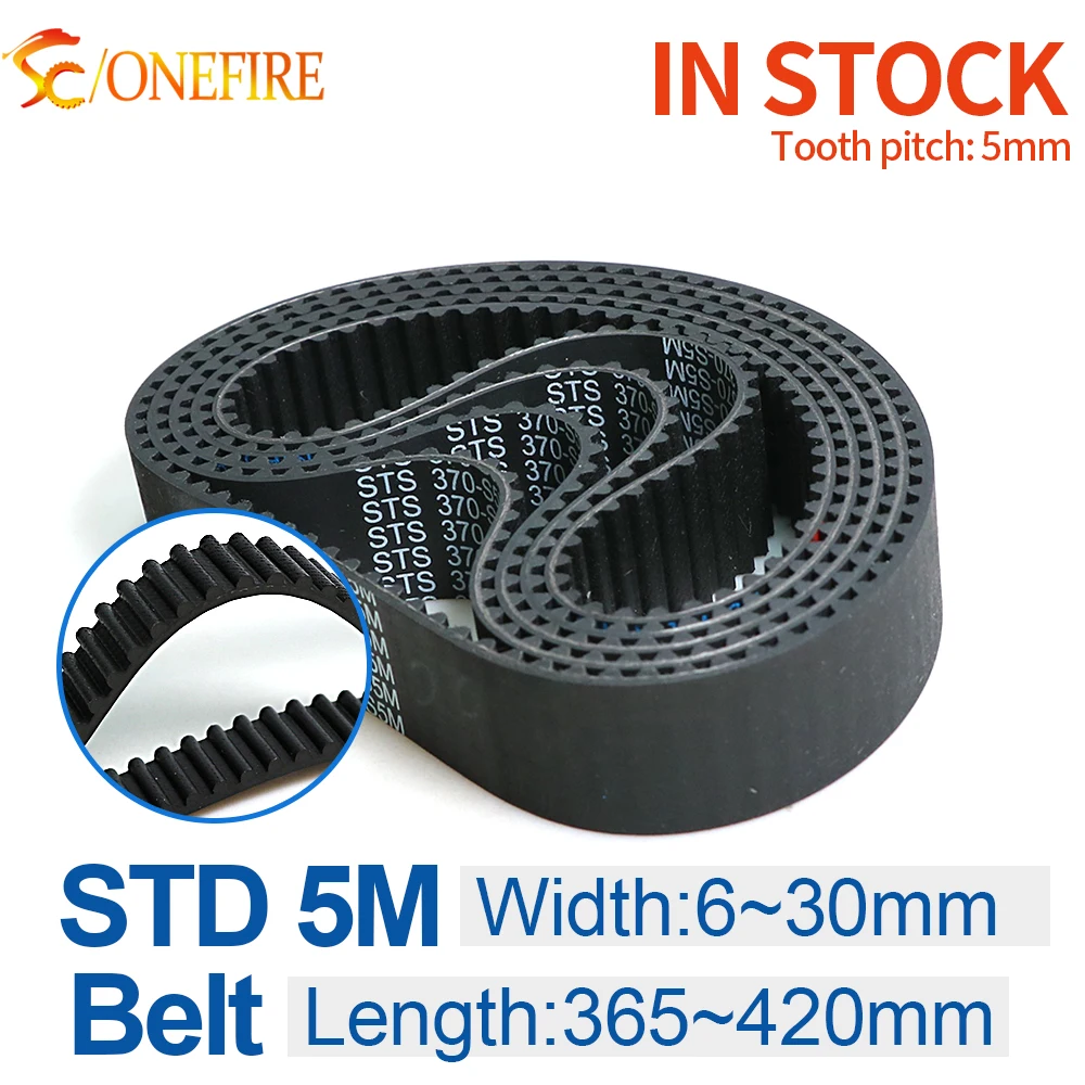 STS S5M Rubber Timing Belt Length 365 370 375 380 385 390 400 410 415 420mm Width 6/10/12/15/20/25/30mm Toothed Belt