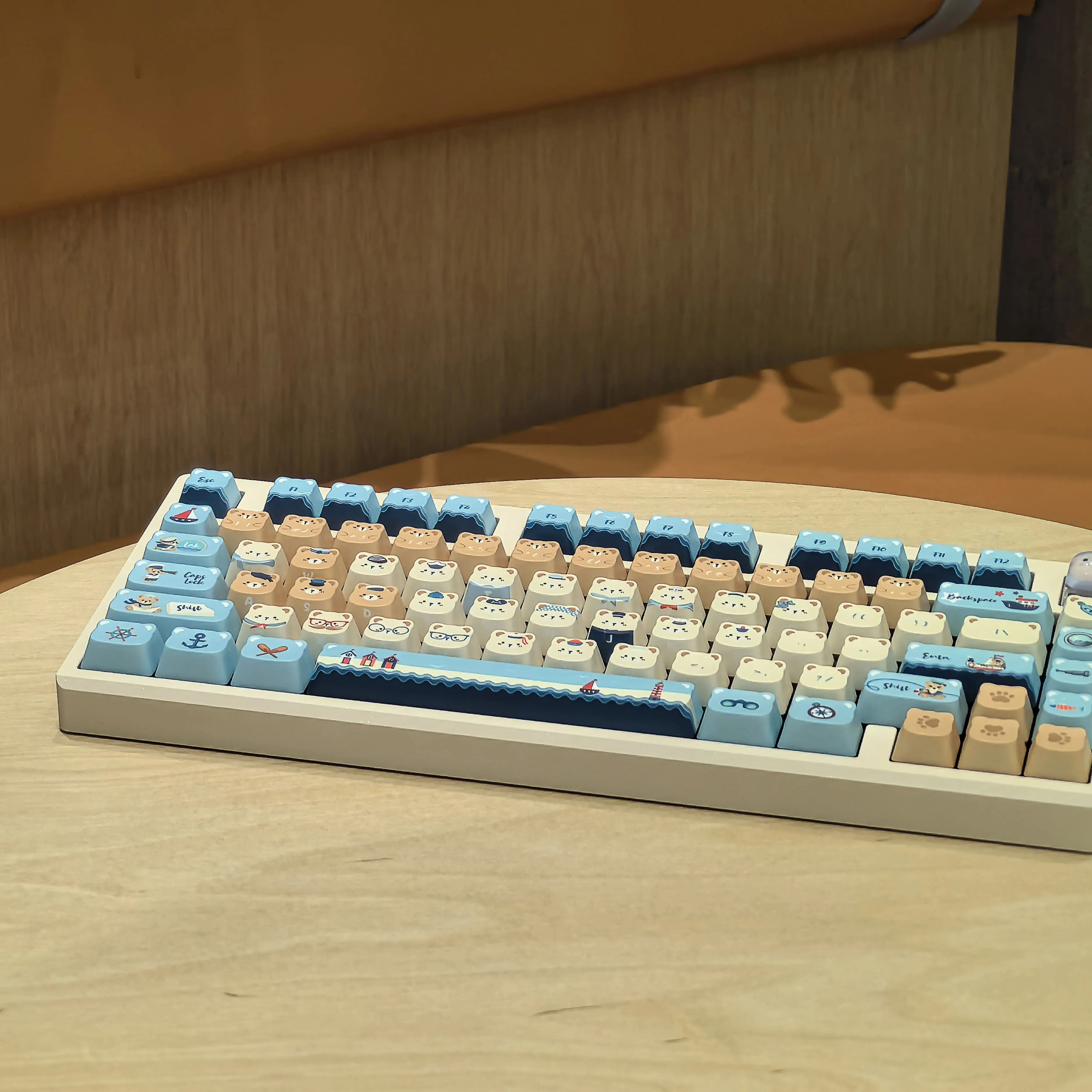 Original sea bear theme BBA highly cute keycaps full five-sided sublimation mechanical keycaps customized full set