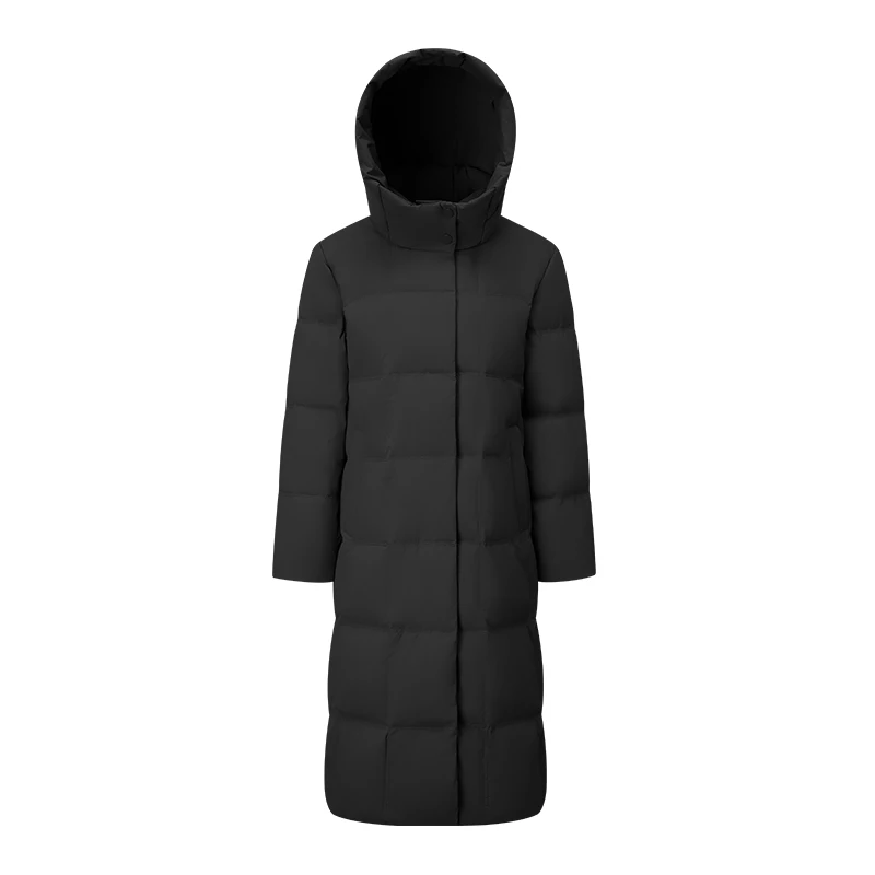 Chericom jaqueta longa feminina 2025 inverno suporte com capuz gola bolso interno térmico quente cor sólida casaco minimalista y309185y